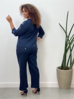 CALÇA KLEYNE MALHA LEVEMENTE ENCORPADA MARINHO