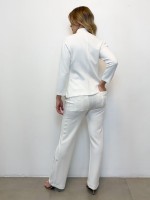 CALÇA sol malha levemente encorpada off-white