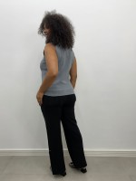 CALÇA sol malha levemente encorpada PRETA