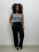 CALÇA sol malha levemente encorpada PRETA