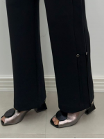 CALÇA sol malha levemente encorpada PRETA