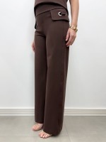 Calça IVONE Malha Encorpada marrom café