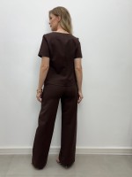 Calça IVONE Malha Encorpada marrom café