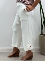 Calça PANTACOURT ISADORA Malha LEVEMENTE Encorpada OFF-WHITE
