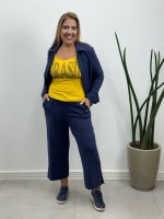 Calça PANTACOURT ISADORA Malha LEVEMENTE Encorpada MARINHO