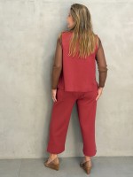 Calça PANTACOURT ISADORA Malha LEVEMENTE Encorpada TERRACOTA