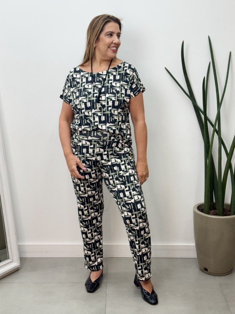 Calça catarina fluity geométrica