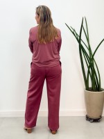 Calça Magali suéde marsala