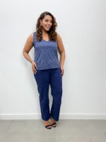 Calça Val suéde marinho