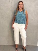 Calça carolina Malha Encorpada off-white