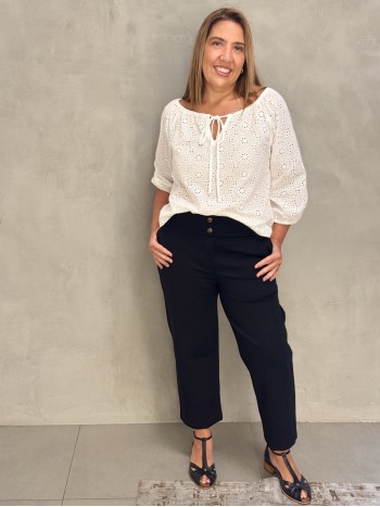 Calça carolina Malha Encorpada preta