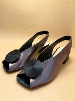 peep toe chumbo metalizado