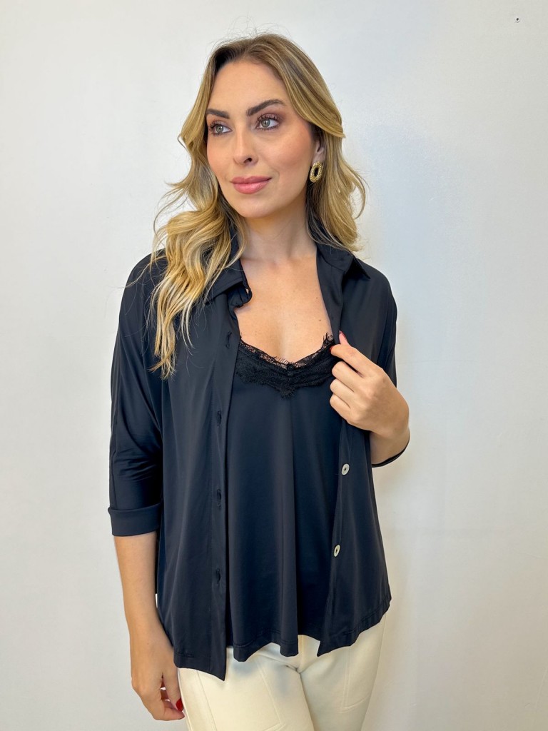 camisa fluity rosa trapézio off-white