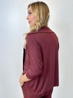 camisa fluity rosa trapézio marsala
