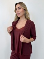 camisa fluity rosa trapézio marsala