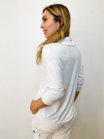 camisa fluity rosa trapézio off-white