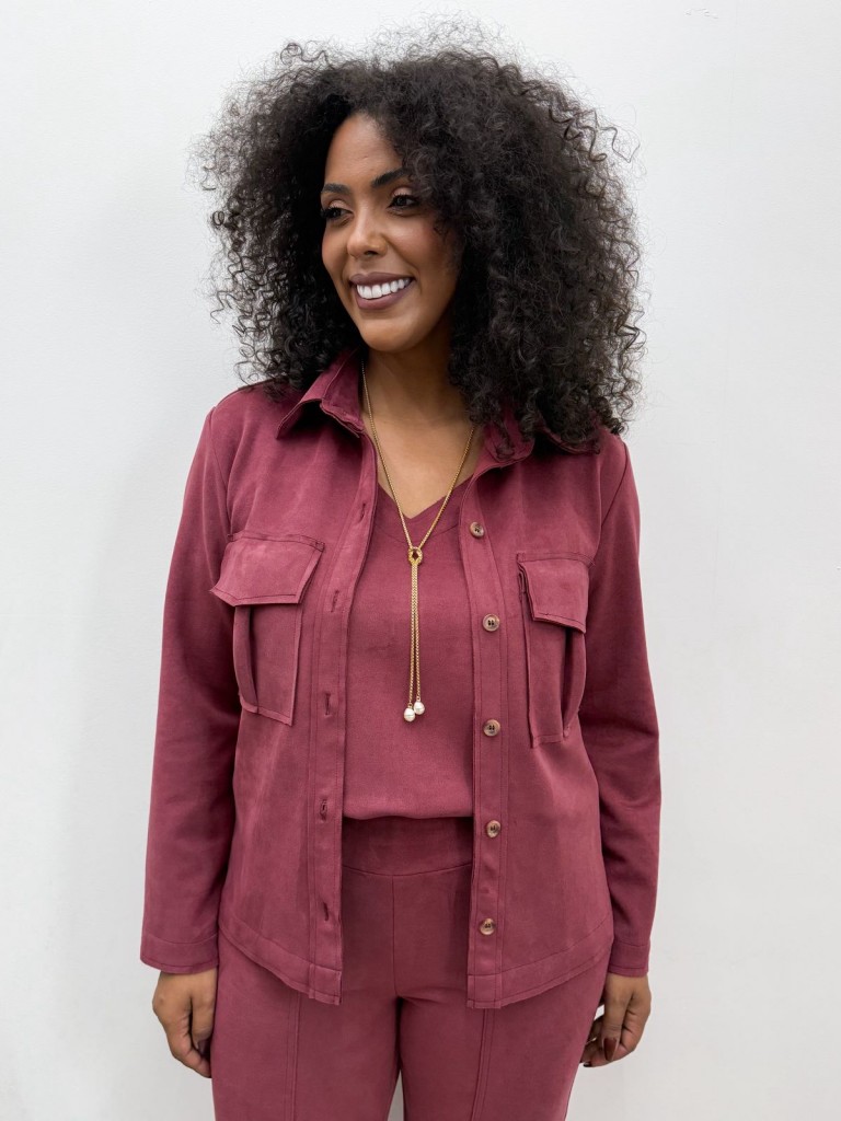 camisa drica suede marsala