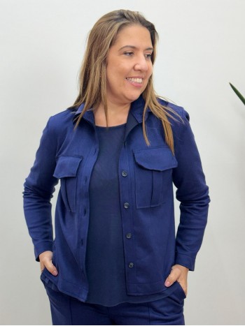 camisa drica suede marinho