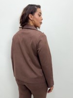 camisa drica suede marrom café