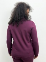 camisa drica malha levemente encorpada beringela