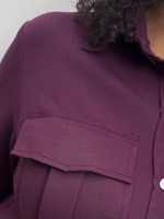 camisa drica malha levemente encorpada beringela