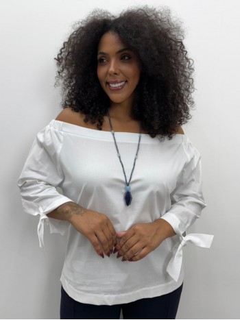 CAMISA TRICOLINE OMBRO FERNANDA OFF-WHITE