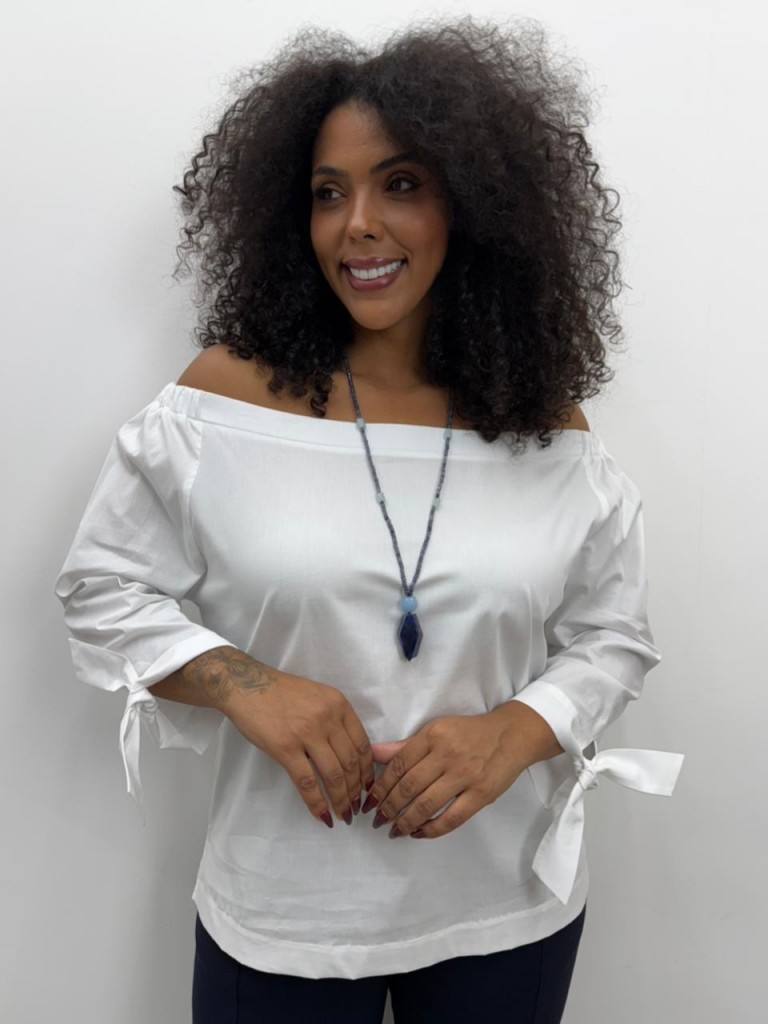 CAMISA TRICOLINE OMBRO FERNANDA OFF-WHITE