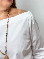CAMISA TRICOLINE OMBRO FERNANDA OFF-WHITE