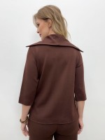 camisa jandira malha levemente encorpada marrom café