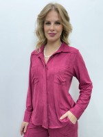 camisa CAMILA suede marsala