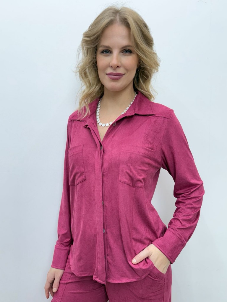 camisa CAMILA suede marsala