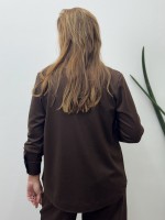 CAMISA HELENA malha levemente encorpada marrom café