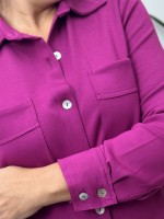 CAMISA HELENA malha levemente encorpada fúcsia
