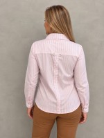 camisa cláudia tricoline rosa bebê listrada