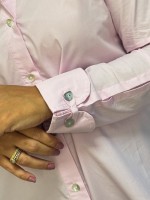 camisa cláudia tricoline rosa bebê