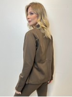 Casaco Carol Malha LEVEMENTE Encorpada marrom café