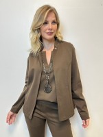 Casaco Carol Malha LEVEMENTE Encorpada marrom café