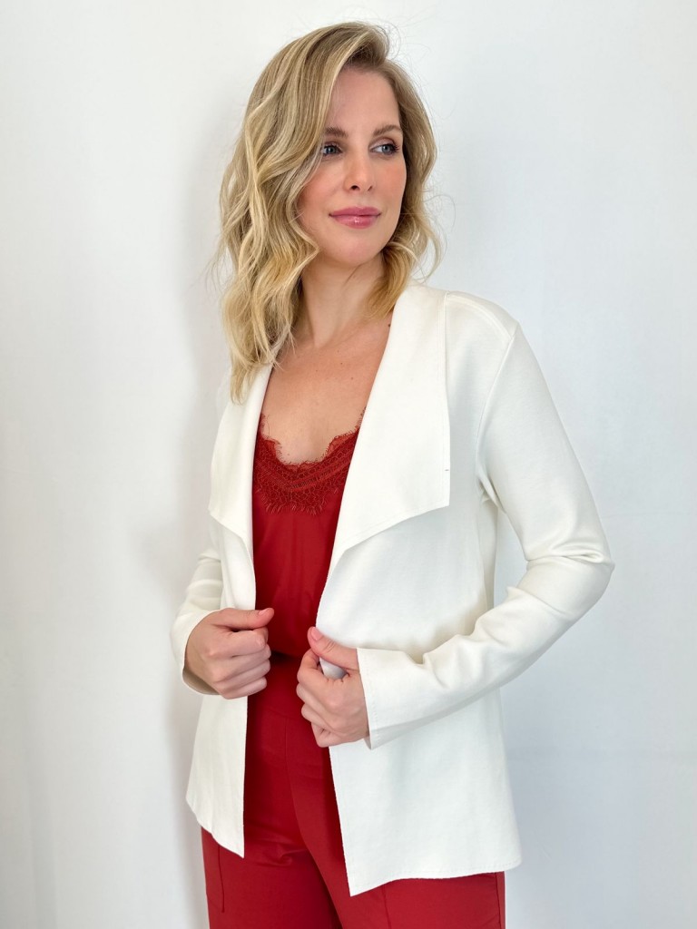 casaco helô malha levemente encorpada off-white