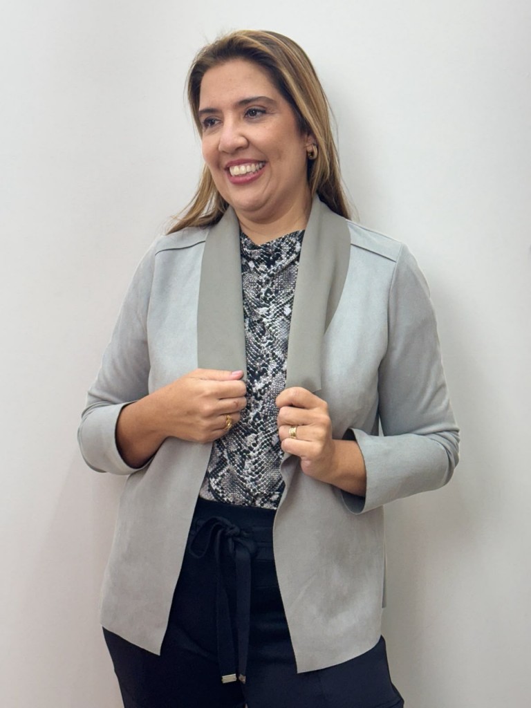 casaco helô suede cinza