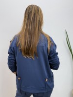 Jaqueta Isadora MALHA LEVEMENTE Encorpada azul jeans