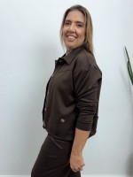 Jaqueta Isadora MALHA LEVEMENTE Encorpada marrom café