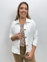 Jaqueta Isadora MALHA LEVEMENTE Encorpada off-white