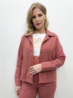 Casaco delva Malha Encorpada rosa antigo