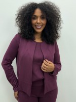 casaco Aurora MALHA LEVEMENTE Encorpada marsala