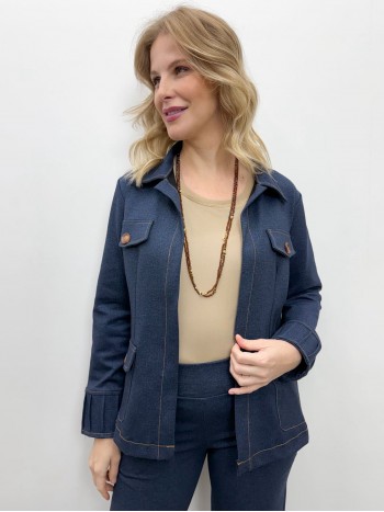Casaco Mara Malha ENCORPADA malha jeans