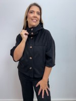 Casaco marluce suéde preto