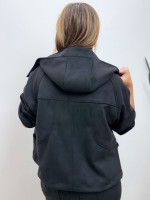 Casaco marluce suéde preto