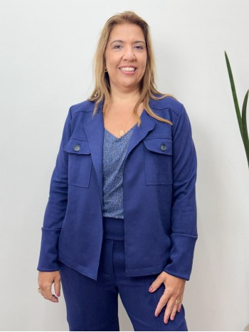 Casaco magali suéde marinho