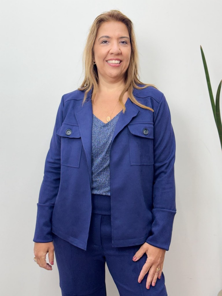 Casaco magali suéde marinho