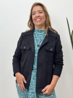 Casaco magali suéde preto